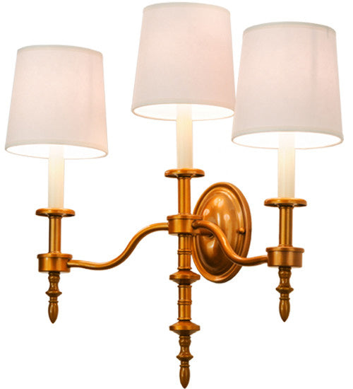 2nd Avenue - 39219-43 - Three Light Wall Sconce - Toby - Brass Tint