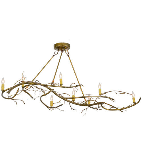 Winter Solstice Eight Light Chandelier in Transparent Gold Finish