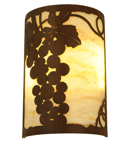 Grape Ivy Two Light Wall Sconce in Rustic Iron Finish