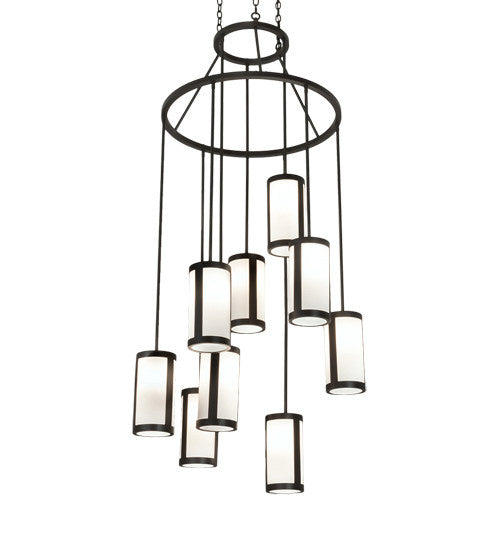Cartier Nine Light Chandelier in Wrought Iron Finish