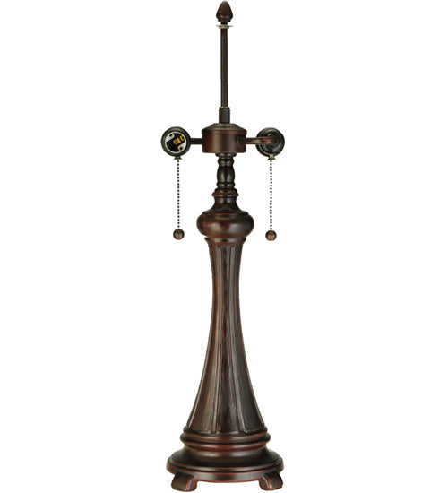 Fluted Two Light Table Base in Mahogany Bronze Finish