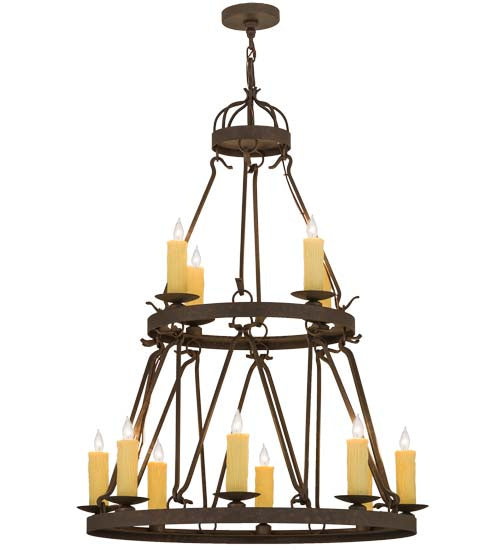 Lakeshore 12 Light Chandelier in Wrought Iron Finish