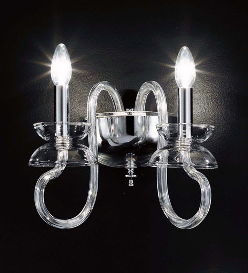 Miro Two Light Wall Sconce in Chrome,Crystal Finish
