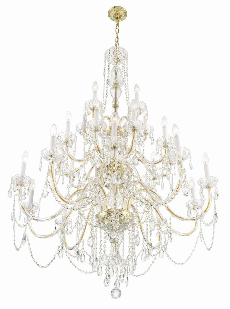Crystorama - 1156-PB-CL-MWP - 25 Light Chandelier - Traditional Crystal - Polished Brass