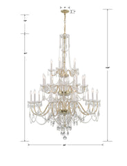 Crystorama - 1156-PB-CL-MWP - 25 Light Chandelier - Traditional Crystal - Polished Brass