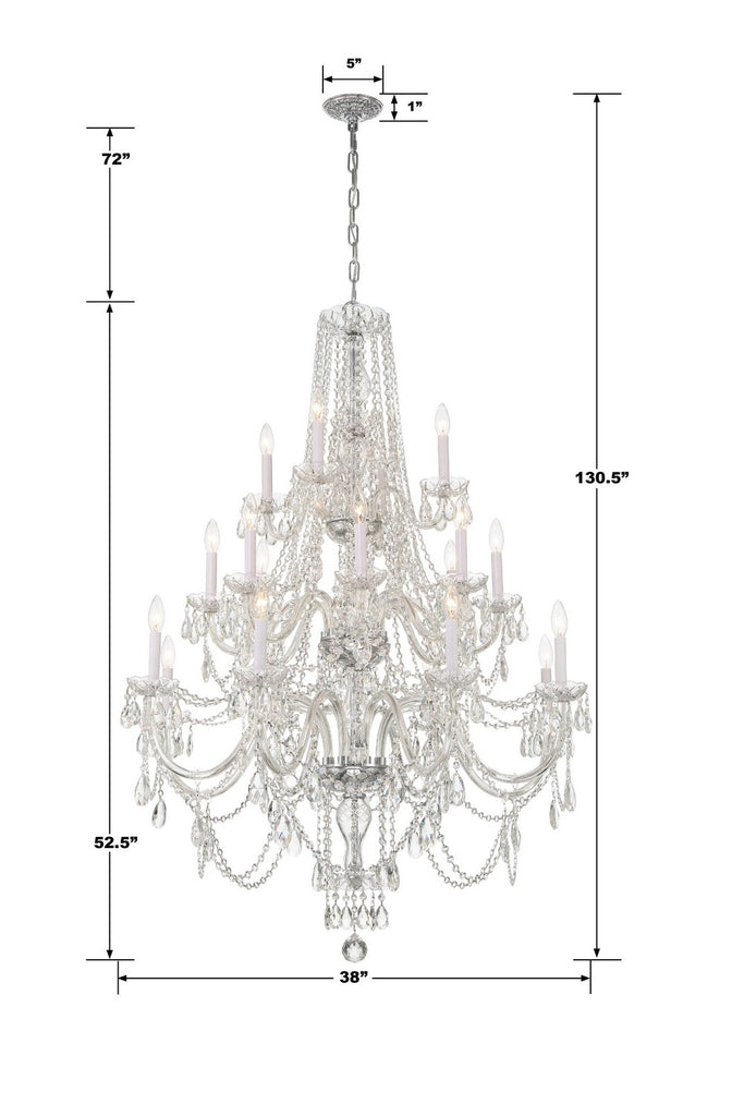 Crystorama - 1157-CH-CL-MWP - 20 Light Chandelier - Traditional Crystal - Polished Chrome