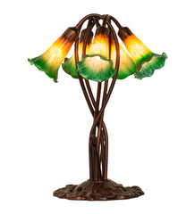 Meyda Tiffany - 14893 - Five Light Accent Lamp - Amber/Green - Mahogany Bronze