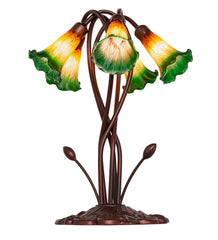 Meyda Tiffany - 14893 - Five Light Accent Lamp - Amber/Green - Mahogany Bronze