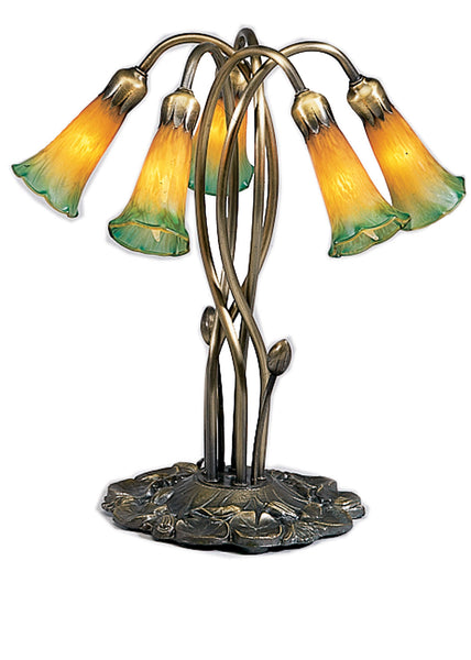 Amber/Green Five Light Accent Lamp in Mahogany Bronze Finish