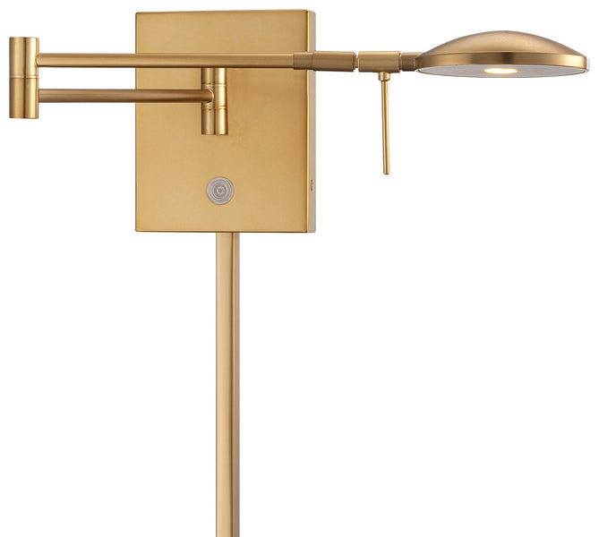 George'S Reading Room LED Swing Arm Wall Lamp in Honey Gold Finish
