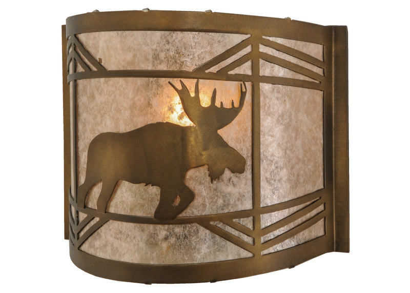 Lone Moose One Light Wall Sconce in Antique Copper Finish