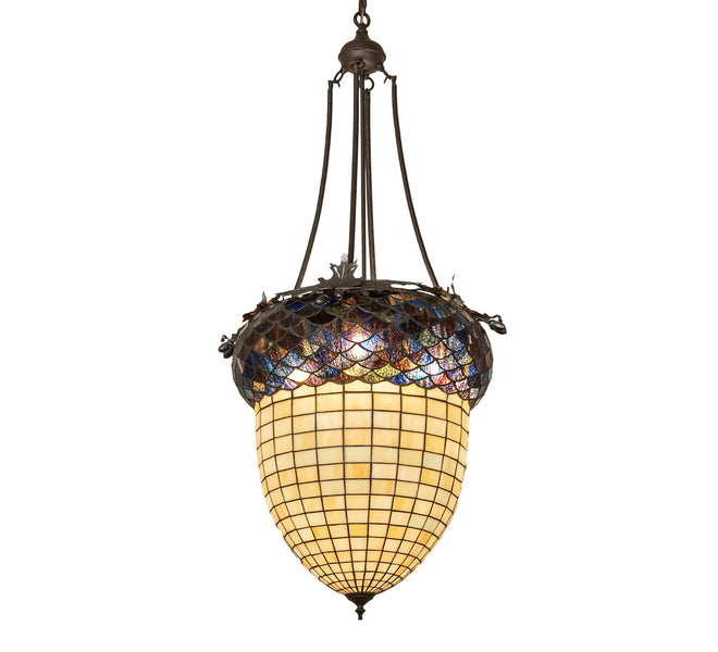 Greenbriar Oak Three Light Inverted Pendant in Pewter,Oil Rubbed Bronze Finish