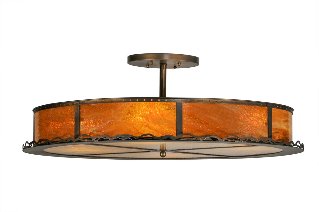 Meyda Tiffany - 149550 - Four Light Inverted Pendant - Rustic - Antique Copper