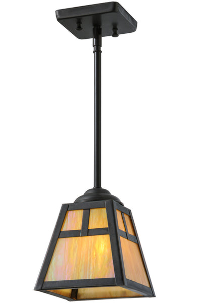 T" Mission" One Light Mini Pendant in Craftsman Brown Finish