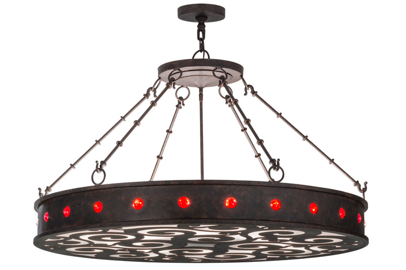 Jules 16 Light Pendant in Cajun Spice/White Acrylic Red Baubles Finish