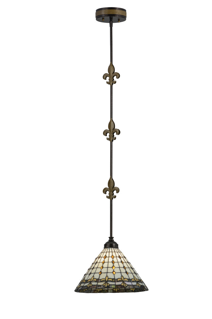 Meyda Tiffany - 151521 - One Light Pendant - Fleur-De-Lite - Copper Vein