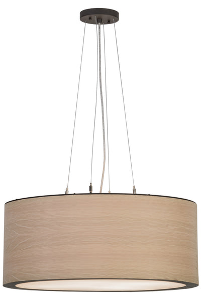 Cilindro Four Light Pendant in Natural Wood,Oil Rubbed Bronze Finish