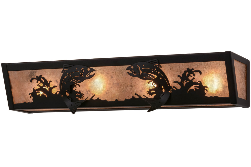 Meyda Tiffany - 158827 - Four Light Vanity - Leaping Trout - Custom