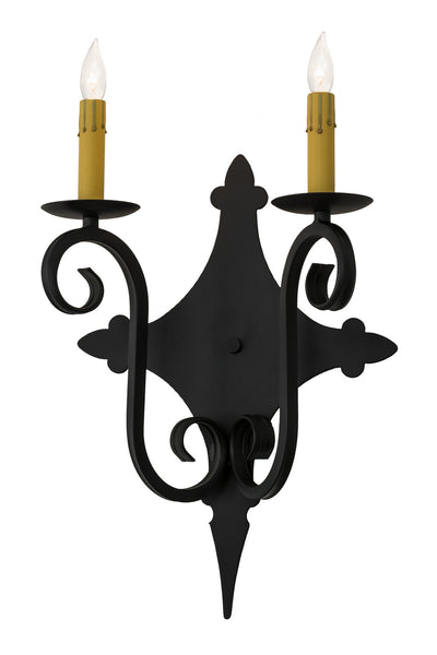 Angelique Two Light Wall Sconce in Blackwash Finish