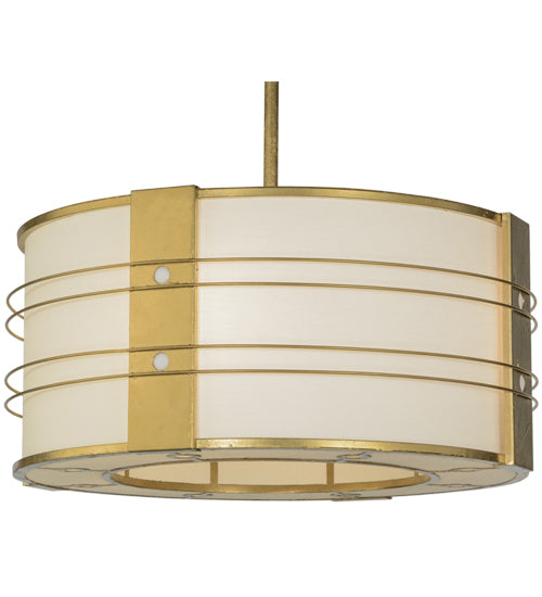 Cilindro Four Light Pendant in Gold Leaf Finish