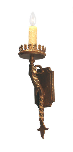 Nordic One Light Wall Sconce in Cortez Gold Finish