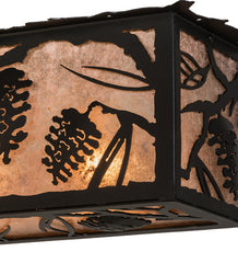 Meyda Tiffany - 162344 - Three Light Flushmount - Whispering Pines - Brass Tint,Burnished Brass