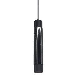 Avenue Lighting - HF1068-BLK - One Light Pendant - Cicada - White Marble With Knurled Accent