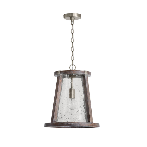 Connor One Light Pendant in Barnhouse and Matte Nickel Finish