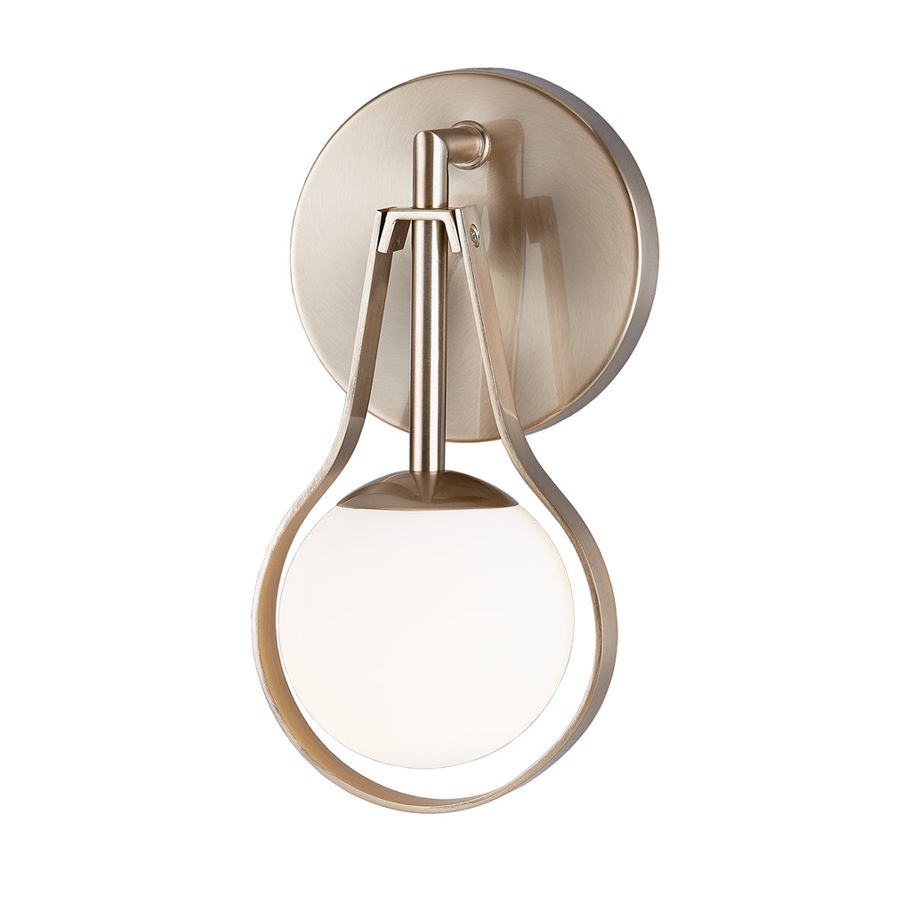 Justice Designs - FSN-4231-OPAL-BRSS - LED Wall Sconce - Pearl - Brushed Brass