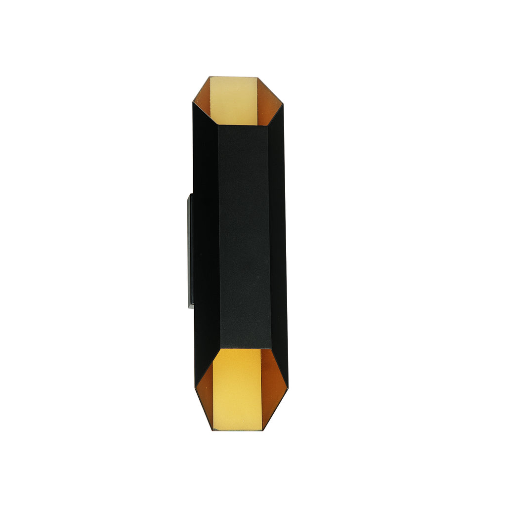 Justice Designs - NSH-4092W-MBBR - LED Outdoor Wall Sconce - Monterey - Matte Black w/ Brass