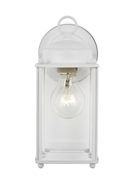 New Castle One Light Outdoor Wall Lantern in White Finish