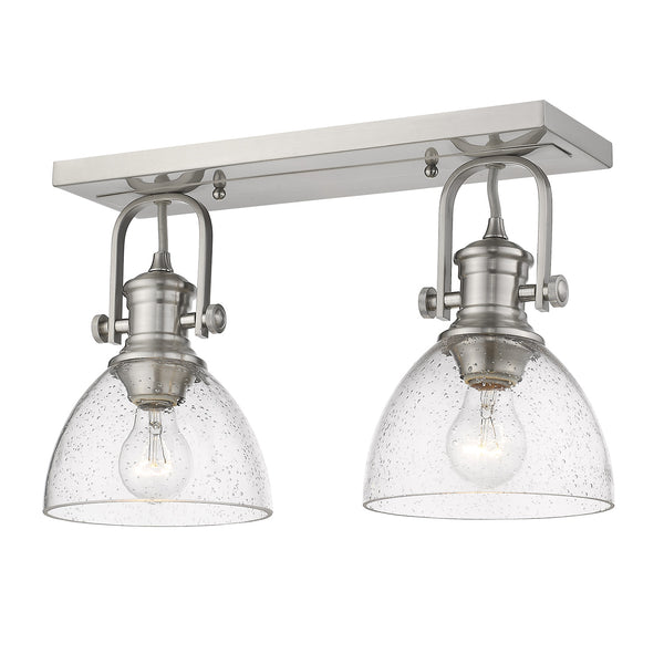 Hines PW Two Light Semi-Flush Mount in Pewter Finish