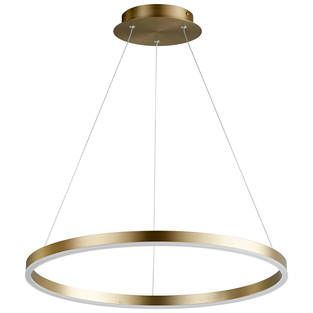 Oxygen - 3-64-40 - LED Pendant - Circulo - Aged Brass