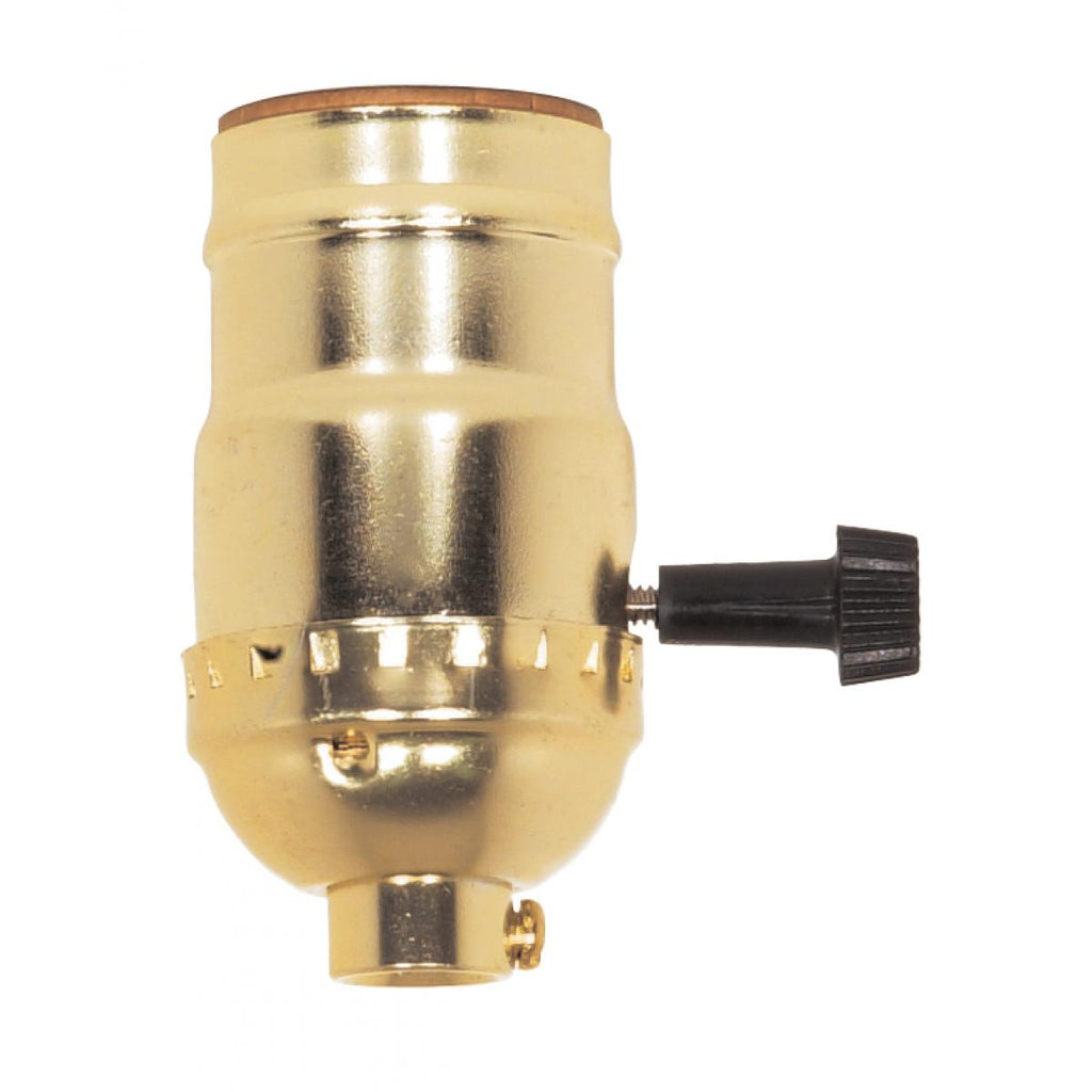 Satco - 80-1016 - Hi-Low Turn Knob Socket For Standard A Type Household Bulb - Brite Gilt