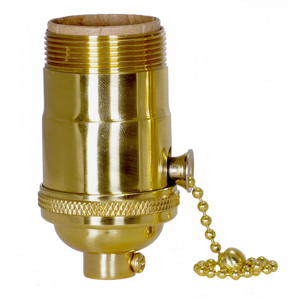 Satco - 80-1291 - On-Off Pull Chain Socket - Polished Brass