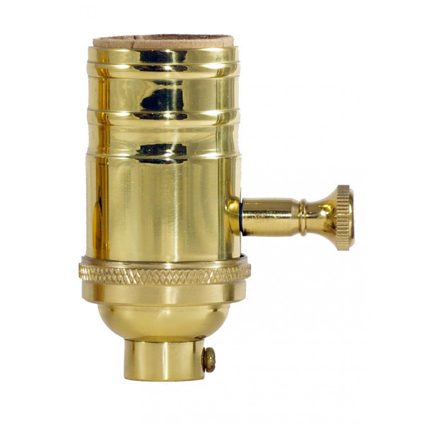 Full Range Turn Knob Dimmer Socket With Removable Knob in Polished Brass Finish