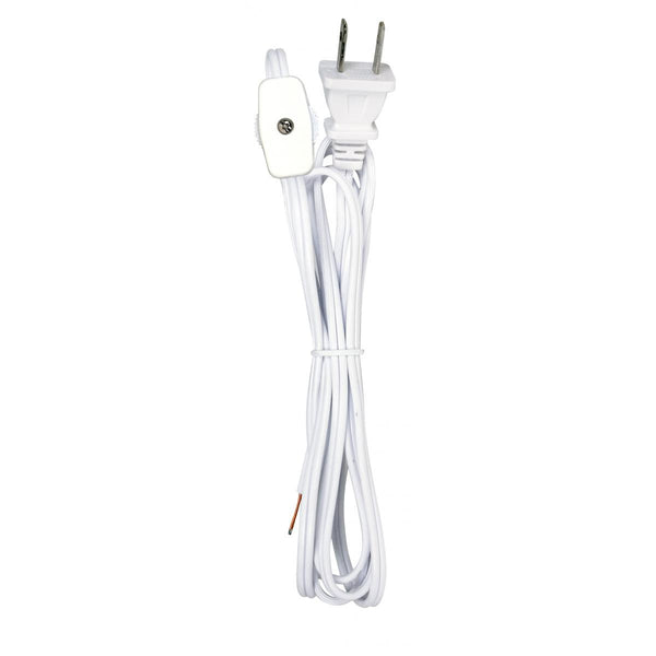 6 Ft 18/2Spt-1 W/Plug in White Finish