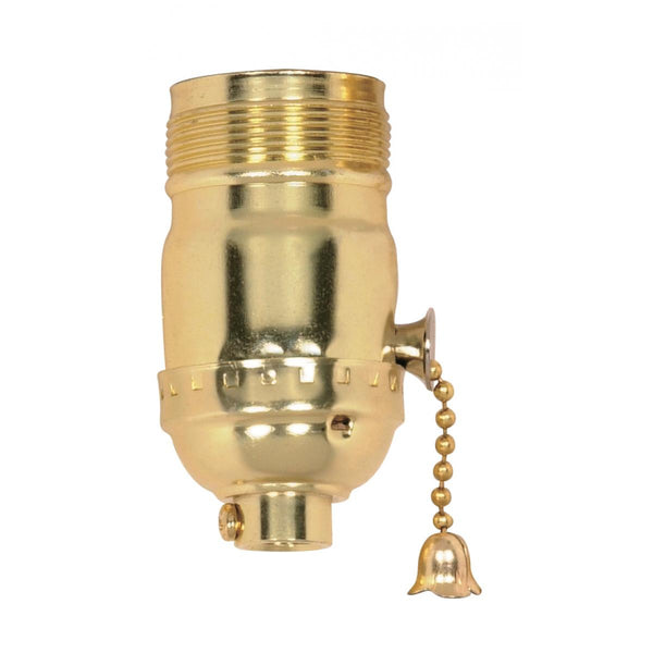 On-Off Pull Chain Socket in Brite Gilt Finish
