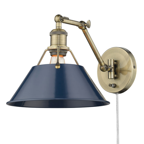 Orwell AB One Light Wall Sconce in Aged Brass Finish