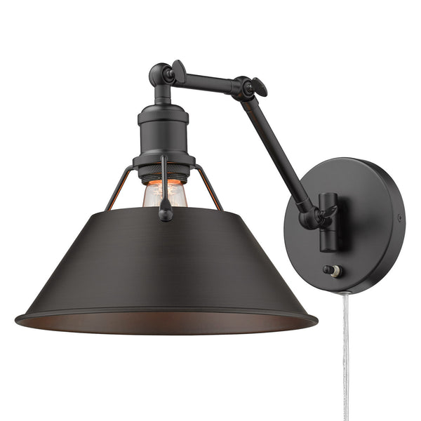 Orwell BLK One Light Wall Sconce in Matte Black Finish