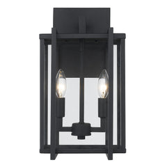 Golden - 6071-OWM NB-CLR - Two Light Outdoor Wall Sconce - Tribeca NB - Natural Black