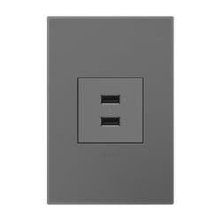 Legrand - ARUSB2AA6M4 - Usb Outlet, 2 Module, A/A Usb Outlet - Outlets - Magnesium