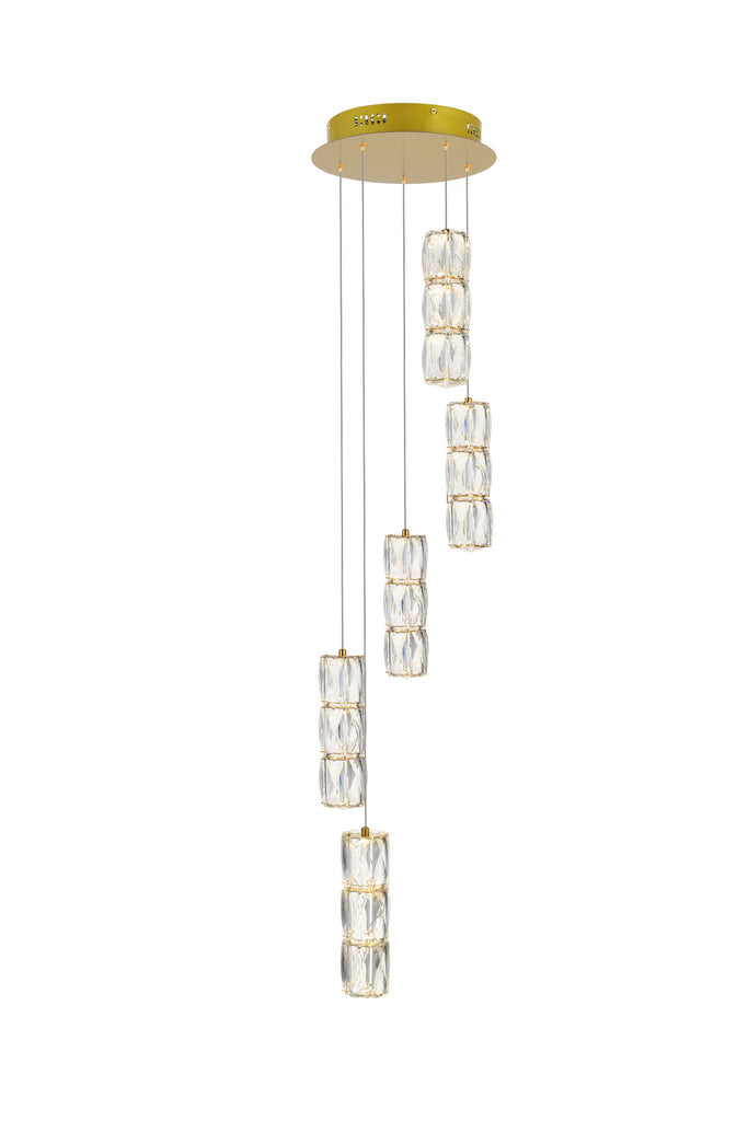 Elegant Lighting - 3500D5RG - LED Pendant - Polaris - Gold