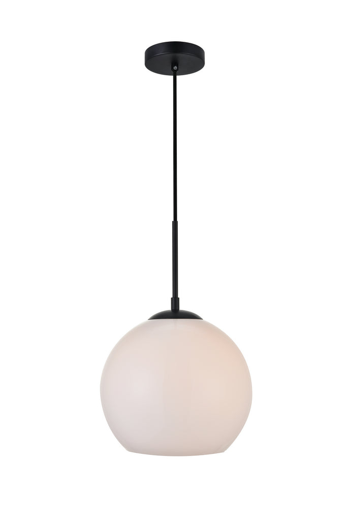 Elegant Lighting - LD2213BK - One Light Pendant - BAXTER - Black And Frosted White