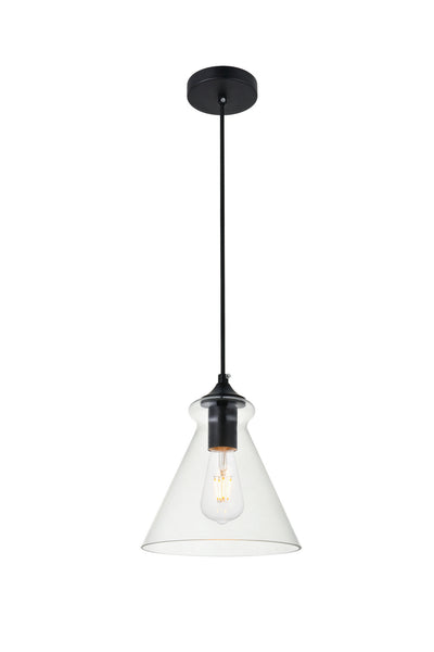 DESTRY One Light Pendant in Black And Clear Finish