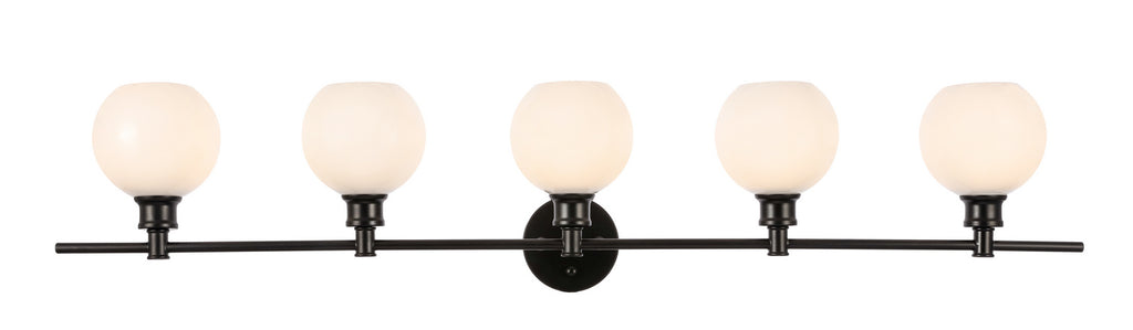 Elegant Lighting - LD2327BK - Five Light Wall Sconce - Collier - Black And Frosted White Glass