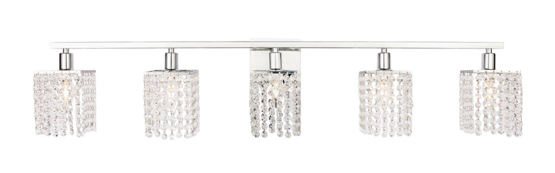 Phineas Five Light Wall Sconce in Chrome And Clear Crystals Finish