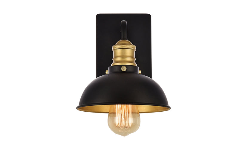 Anders One Light Wall Sconce in Black And Brass Finish