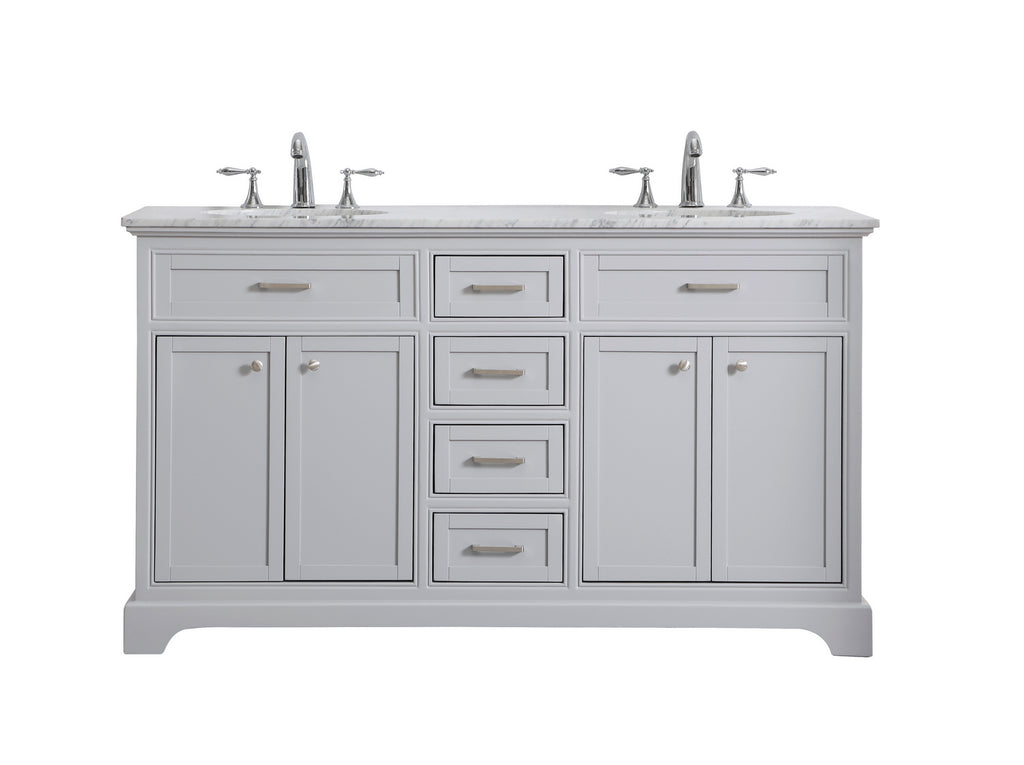 Elegant Lighting - VF15060DGR - Double Bathroom Vanity Set - Americana - Light Grey