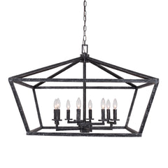 Terracotta Designs - H21130-8BK - Eight Light Chandelier - Corina - Hammered Iron With Brushed Aged Black